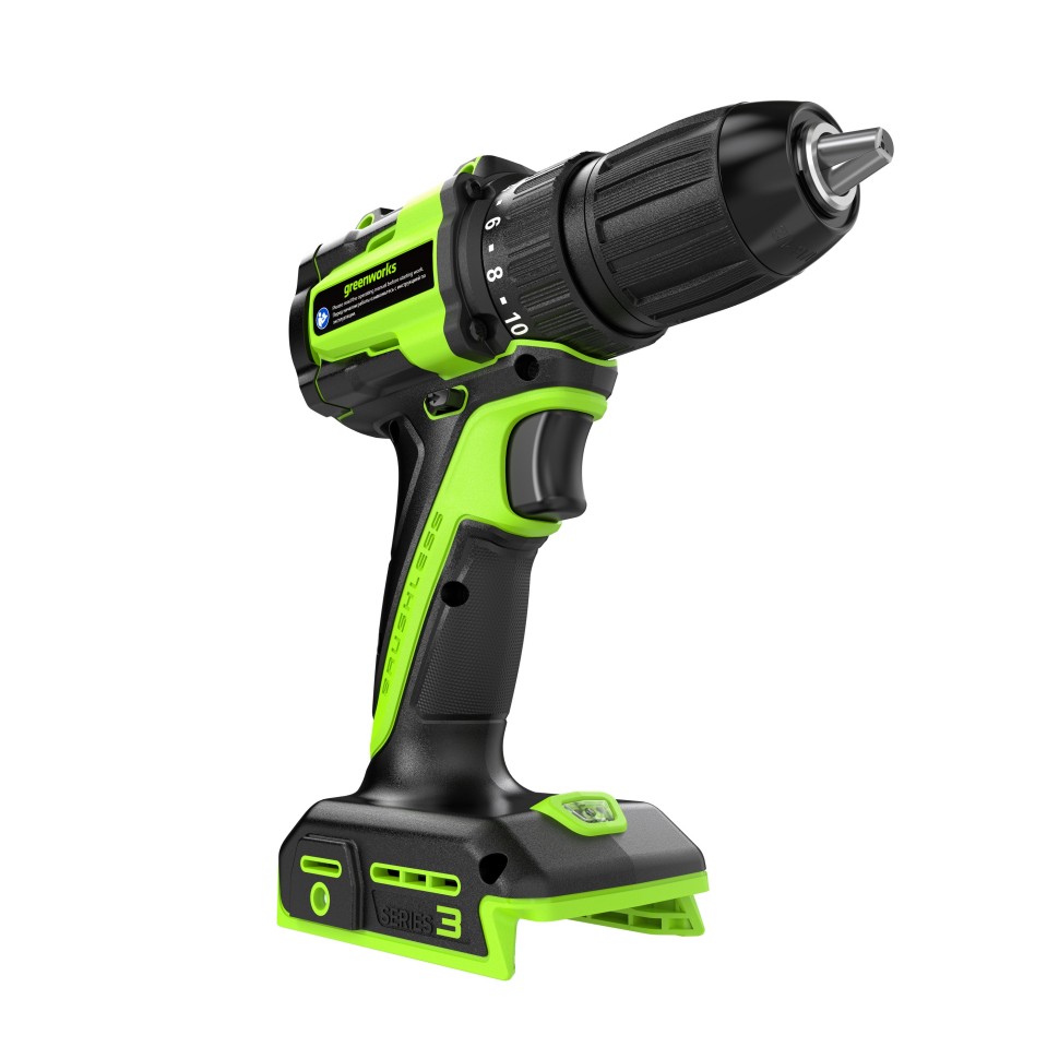Дрель-шуруповерт акк. Greenworks DD345, 24V, б/щет, 27/45 Нм,13мм,без АКБ и ЗУ 