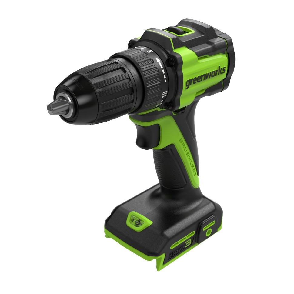 Дрель-шуруповерт акк. Greenworks DD345, 24V, б/щет, 27/45 Нм,13мм,без АКБ и ЗУ 