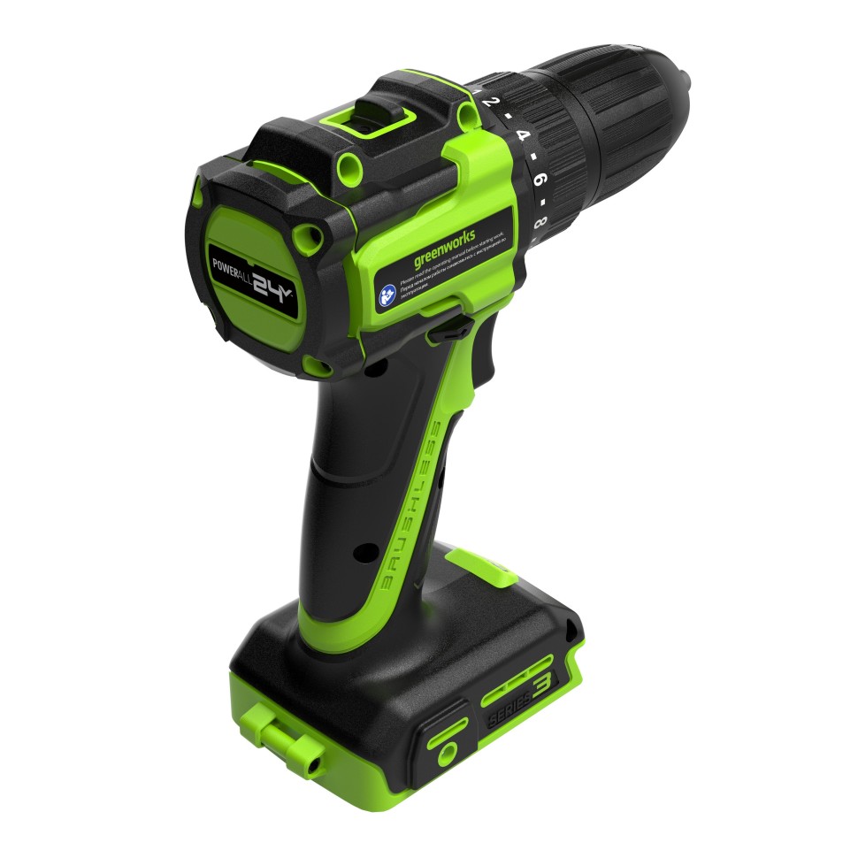 Дрель-шуруповерт акк. Greenworks DD345, 24V, б/щет, 27/45 Нм,13мм,без АКБ и ЗУ 