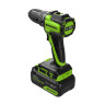 Дрель-шуруповерт акк. Greenworks DD345, 24V, б/щет, 27/45 Нм, 0-450 / 0-1850 об/мин, 13мм, 1х4Ач, ЗУ, коробка