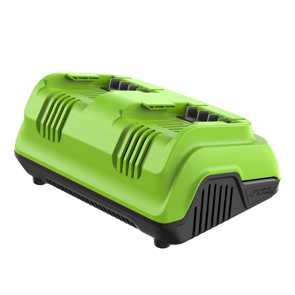 Ультрабыстрое двойное зарядное устройство Greenworks G24X2C8, 24V, 8A 
