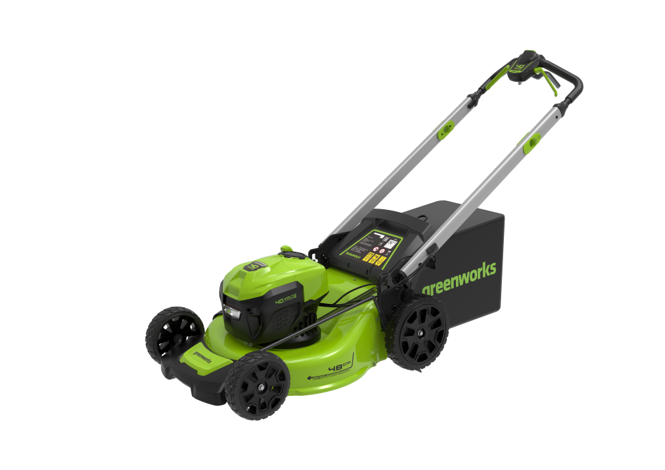 Газонокосилка Greenworks GD40LM48SPk4, 40v, 48 см, в комплекте с АКБ 4 А·ч и ЗУ (аккумуляторная, самоходная)
