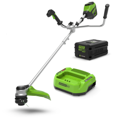Триммер Greenworks GD60BCBk5 Gen 2, 60v, 40 см, в комплекте с АКБ 5 А·ч и ЗУ (аккумуляторный, нож)