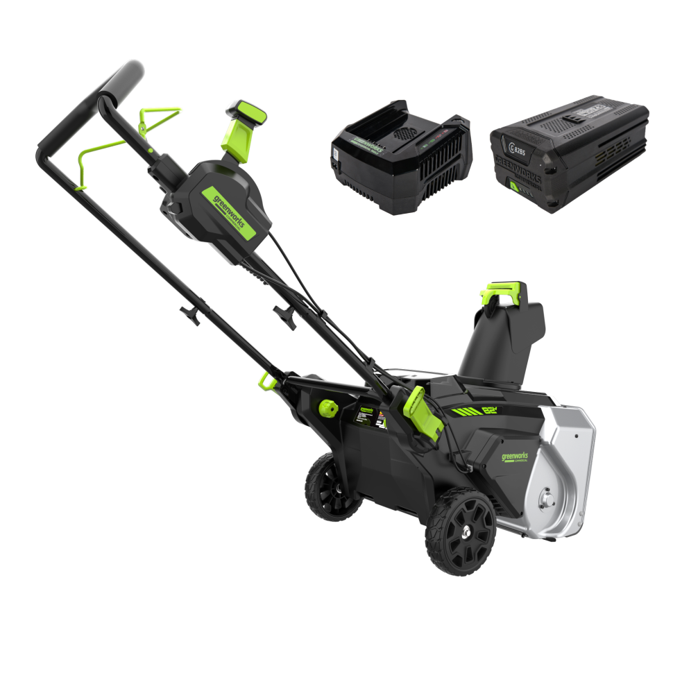 Аккумуляторный снегоуборщик Greenworks 82SN22k5, 82v, 56 см, 2.9 кВт (3.9 л.с), в комплекте АКБ 5 А·ч и ЗУ
