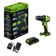 Дрель-шуруповерт акк. Greenworks DD345, 24V, б/щет, 27/45 Нм,13мм,1х2Ач,ЗУ,коробка