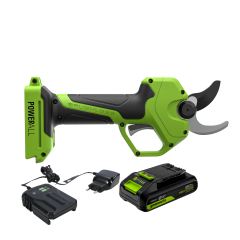 Аккумуляторный секатор Greenworks PR24320k2, 24V, 32 мм, в комплекте с АКБ 2 А·ч и ЗУ