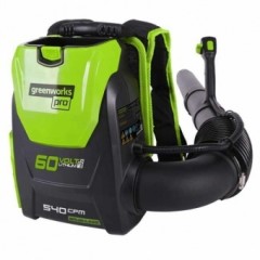Ранцевый воздуходув Greenworks GD60BPB, 60v, 225 км/ч, без АКБ и ЗУ (аккумуляторный)
