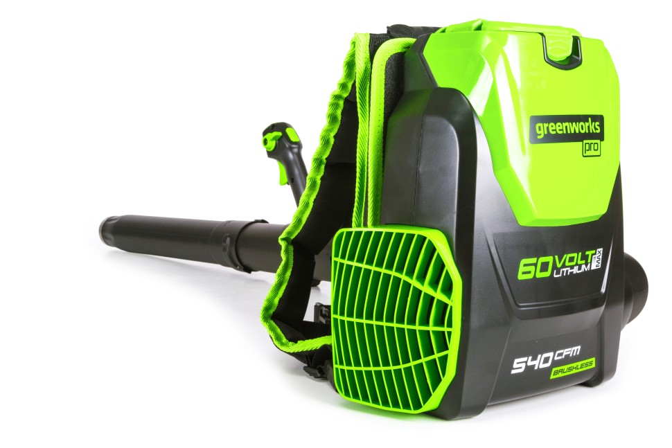 Ранцевый воздуходув Greenworks GD60BPB, 60v, 225 км/ч, без АКБ и ЗУ (аккумуляторный)