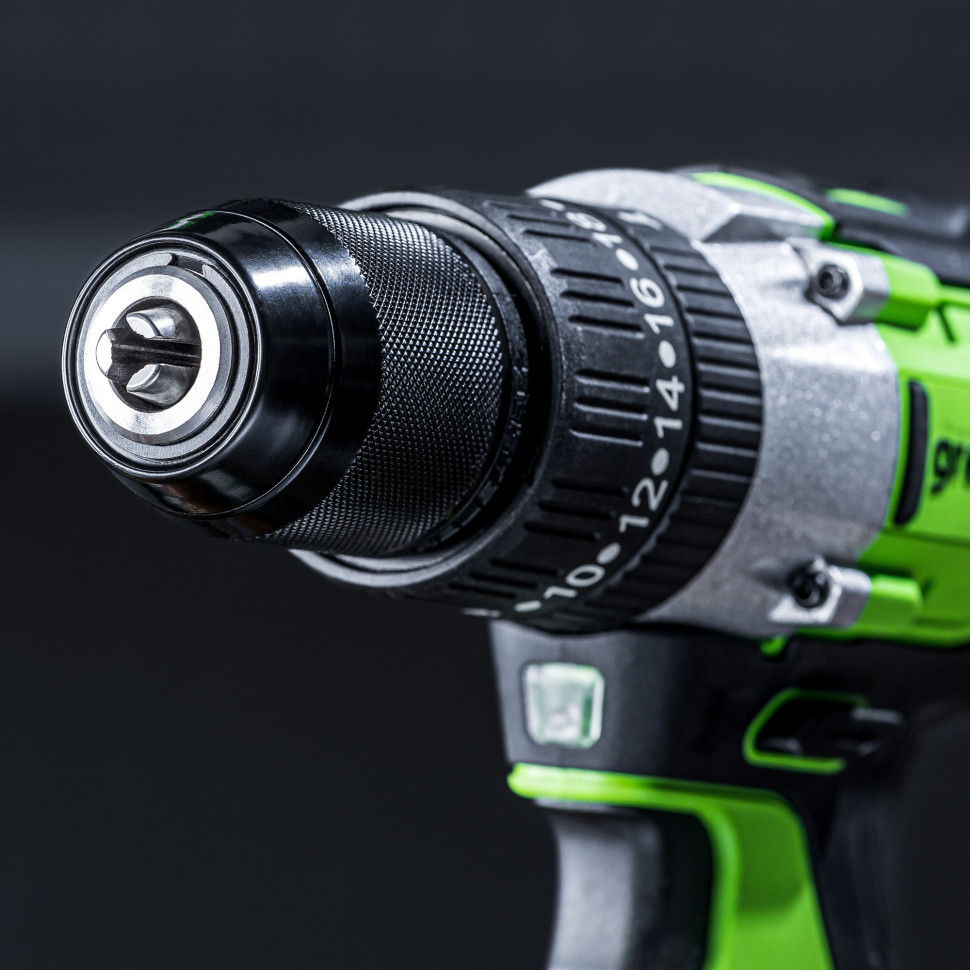 Ударная дрель-шуруповерт Greenworks GD24DD60k2, 24v, 60 Нм, в комплекте АКБ 2 А·ч и ЗУ (аккумуляторная, кейс)