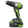 Дрель-шуруповерт ударная акк. Greenworks GD24DD60, 24V, б/щет, 30/60Нм,1х4Ач,ЗУ,коробка
