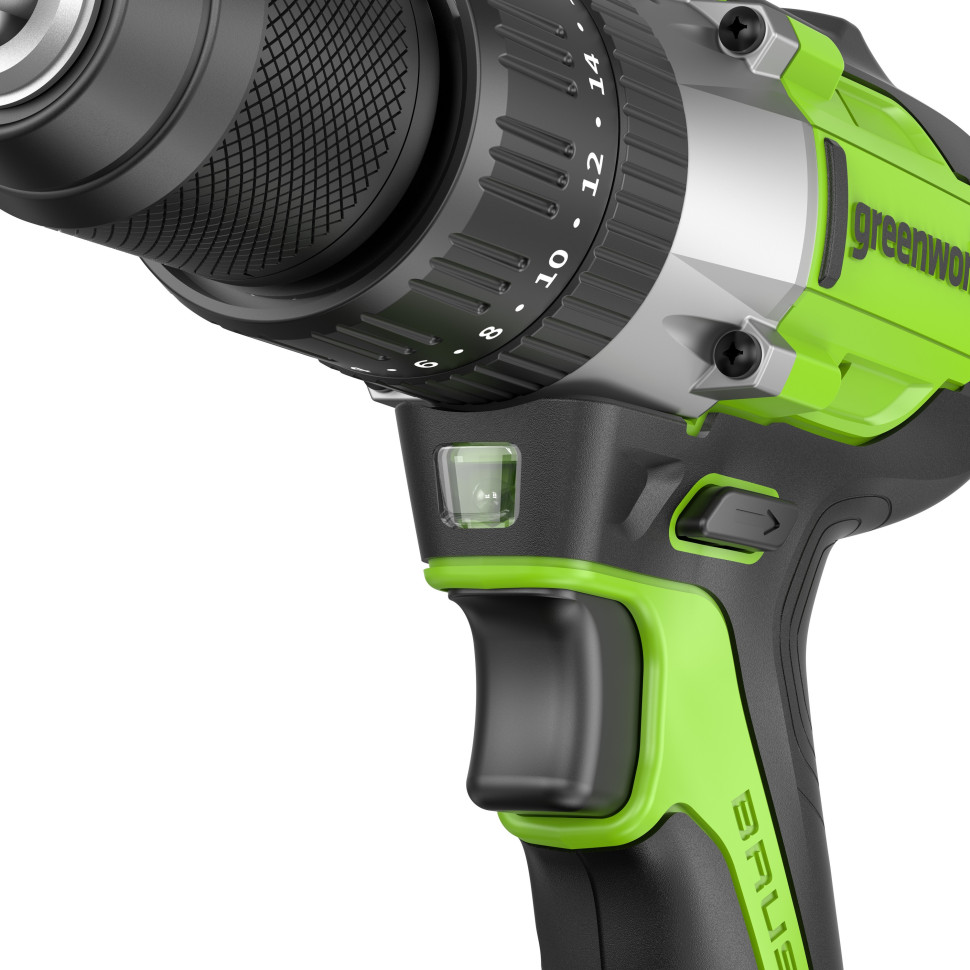 Дрель-шуруповерт ударная акк. Greenworks GD24DD60, 24V, б/щет, 30/60Нм,1х4Ач,ЗУ,коробка