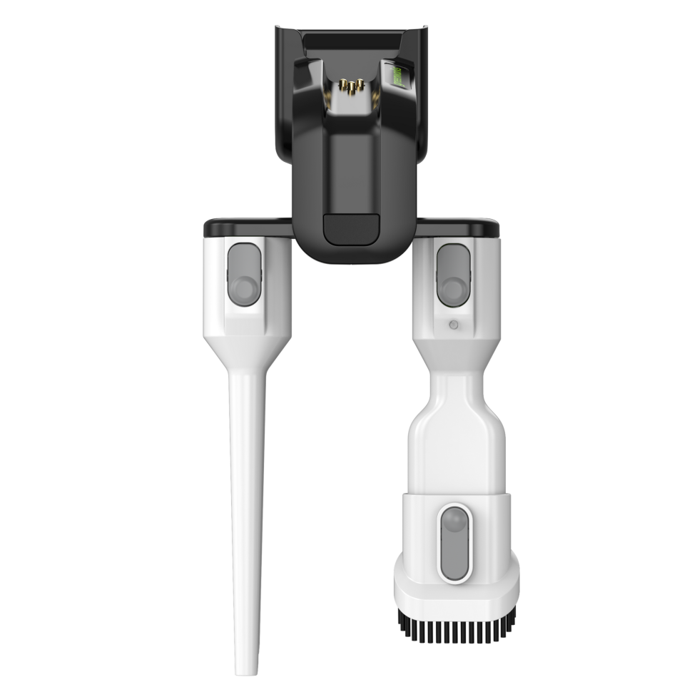 Аккумуляторный вертикальный пылесос Greenworks SV24360k4, 24v, 250 Вт, 17 кПа, 3 насадки, белый+серебро, в комплекте с АКБ 4 А·ч и ЗУ