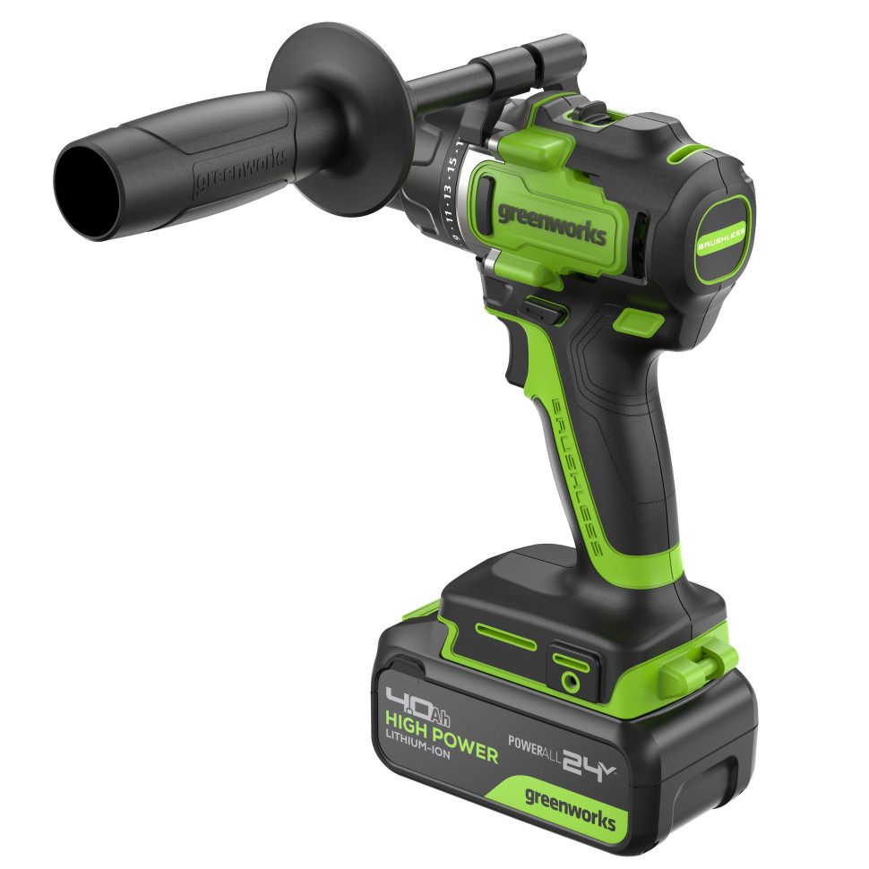 Дрель-шуруповерт акк. Greenworks GD24DD90, 24V, б/щет, 45/90Нм,2x4Ач,ЗУ,коробка