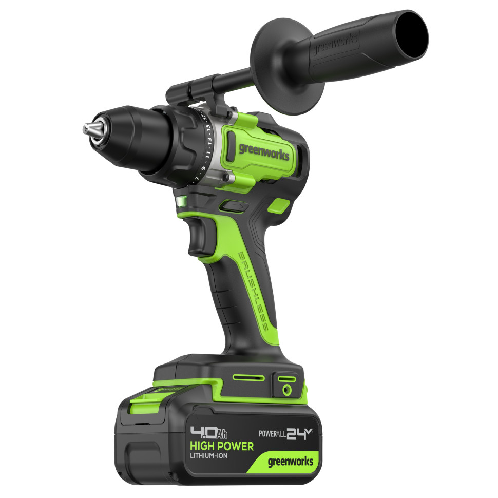Дрель-шуруповерт акк. Greenworks GD24DD90, 24V, б/щет, 45/90Нм,2x4Ач,ЗУ,коробка