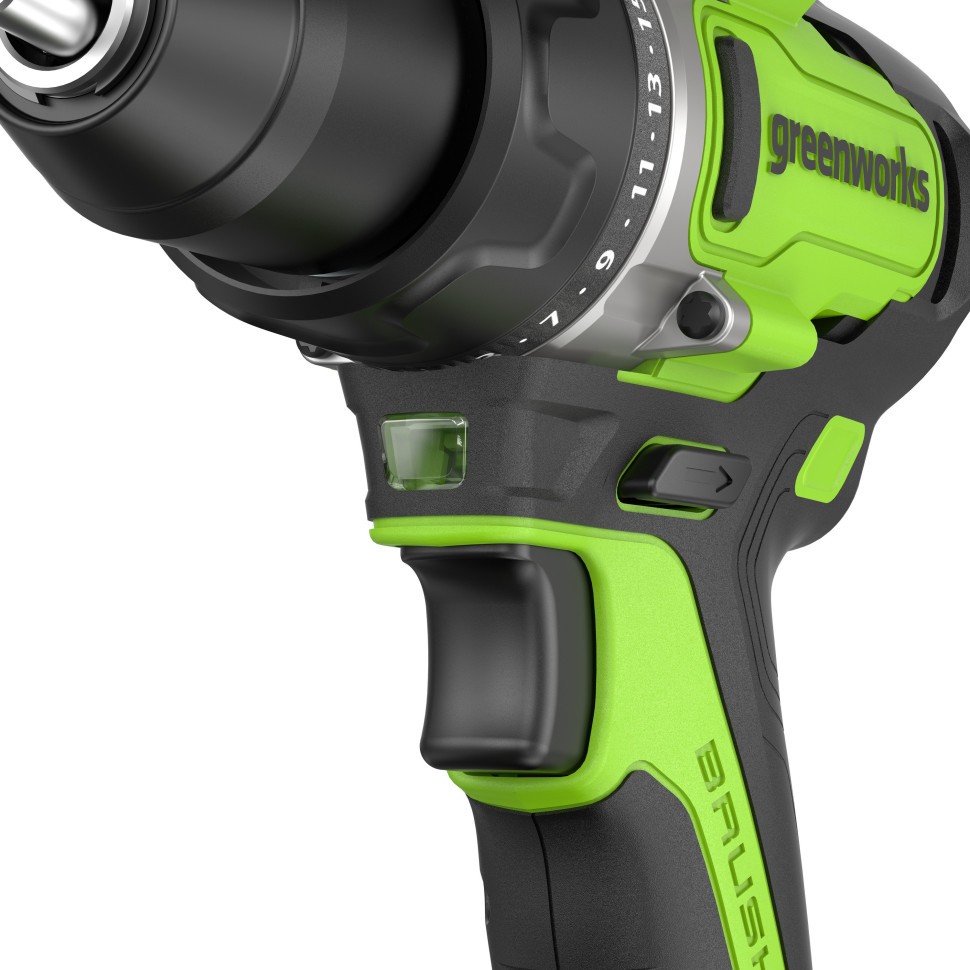 Дрель-шуруповерт акк. Greenworks GD24DD90, 24V, б/щет, 45/90Нм,2x4Ач,ЗУ,коробка