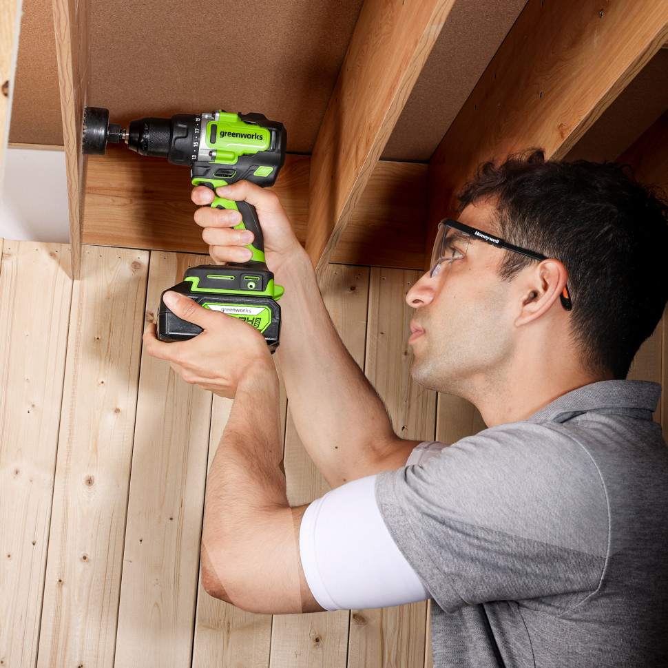 Дрель-шуруповерт акк. Greenworks GD24DD90, 24V, б/щет, 45/90Нм,2x4Ач,ЗУ,коробка