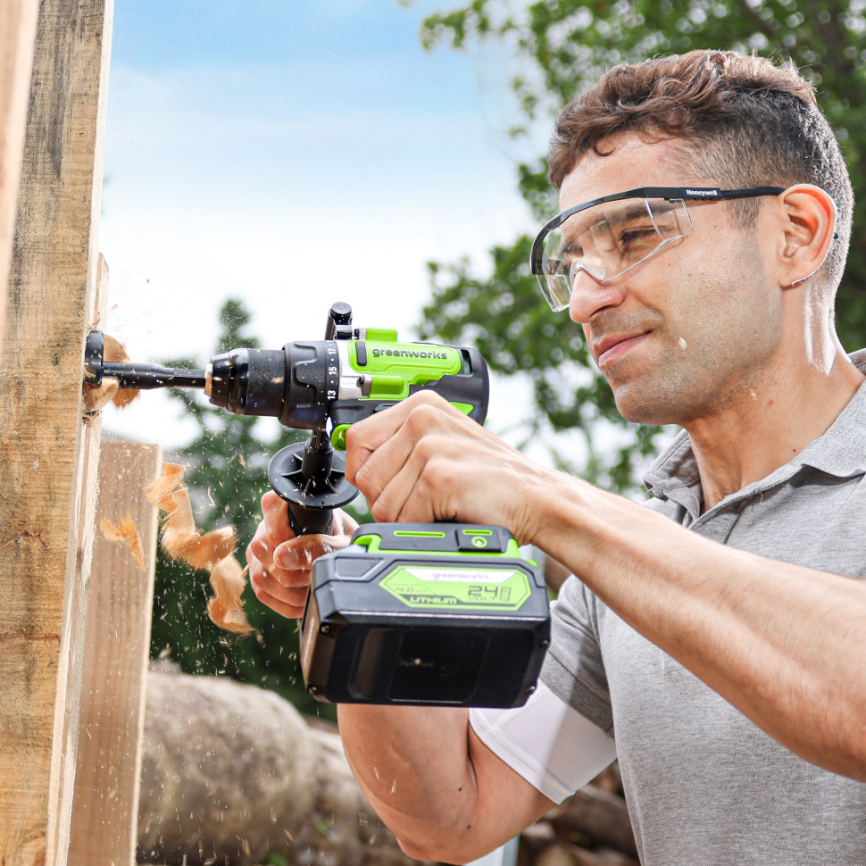 Дрель-шуруповерт акк. Greenworks GD24DD90, 24V, б/щет, 45/90Нм,2x4Ач,ЗУ,коробка