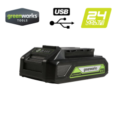 Аккумулятор с USB разъемом Greenworks G24USB2, 24v, li-ion, 2 А·ч
