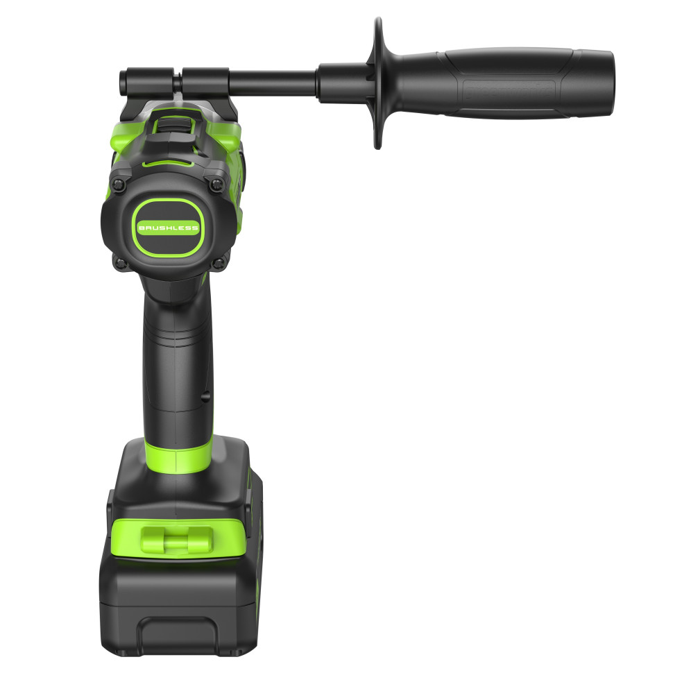 Аккумуляторная ударная дрель-шуруповерт Greenworks GD24DD140k4, 24v, 140 Нм, Anti-kickback, в комплекте АКБ 4 А·ч и ЗУ