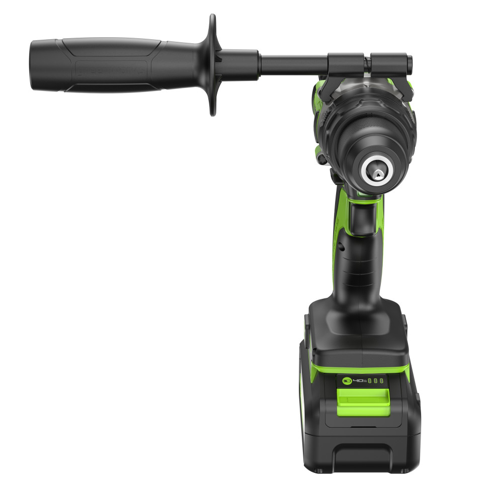 Аккумуляторная ударная дрель-шуруповерт Greenworks GD24DD140k4, 24v, 140 Нм, Anti-kickback, в комплекте АКБ 4 А·ч и ЗУ