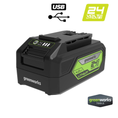 Аккумулятор с USB разъемом Greenworks G24USB4, 24v, li-ion, 4 А·ч