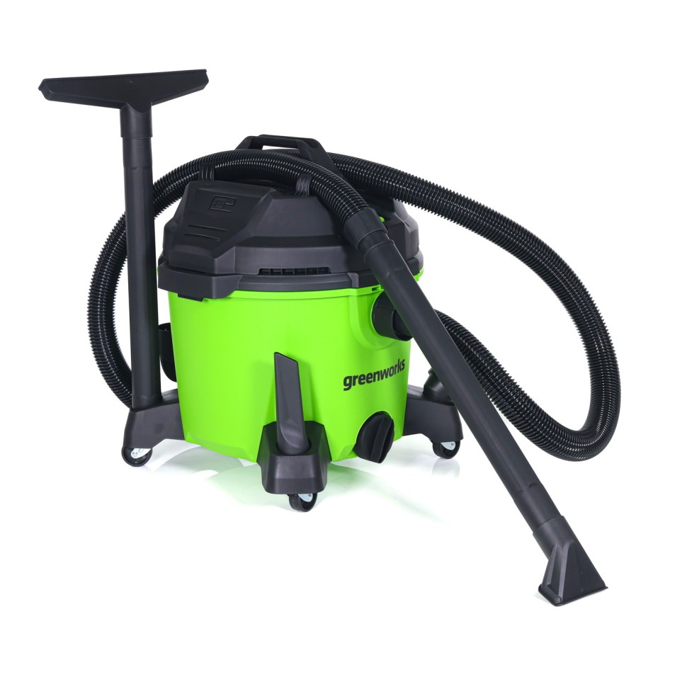 Строительный пылесос Greenworks G120WDV, 220v, 1.3 кВт (сетевой)