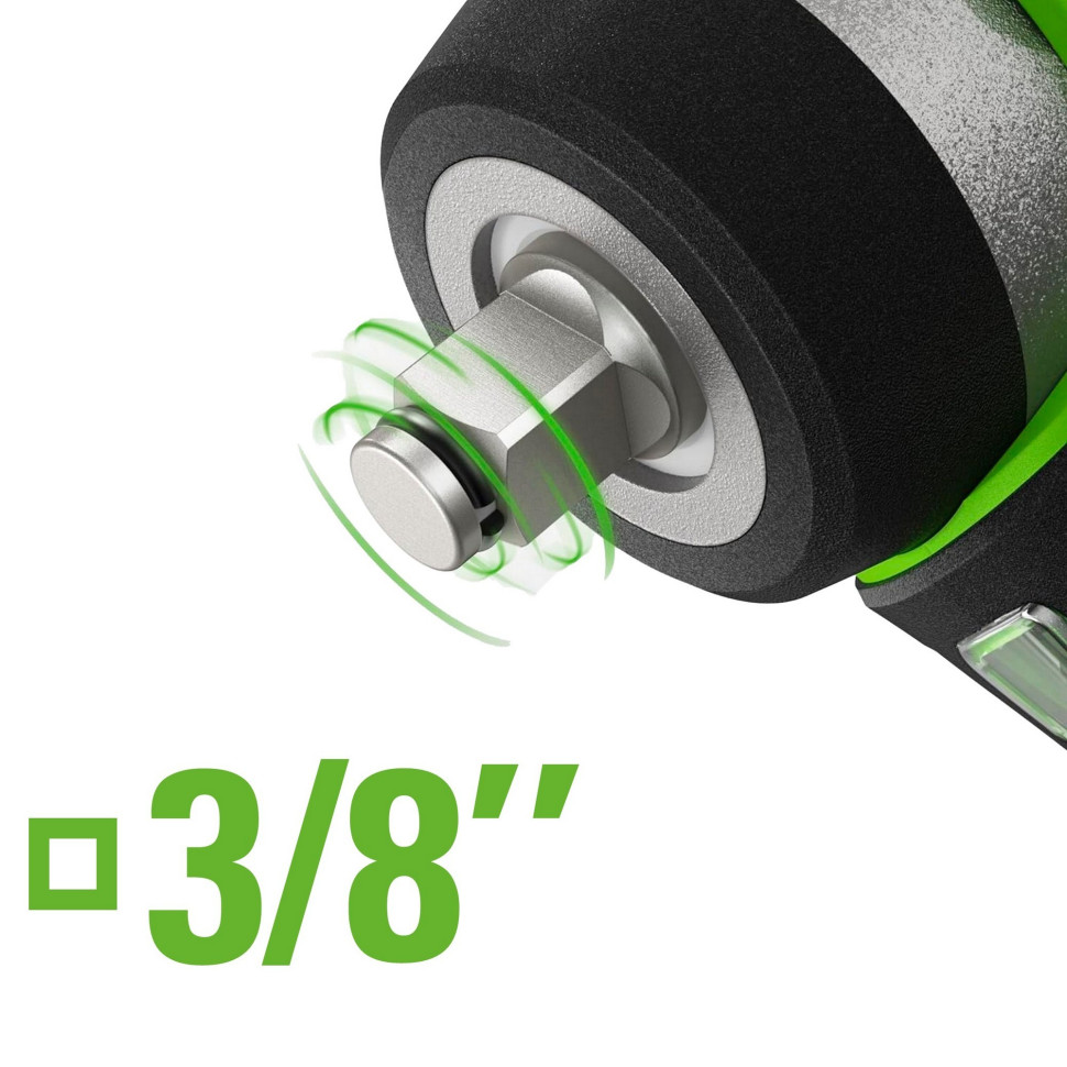 Гайковерт ударный акк. Greenworks G24IW200, 24V,б/щет, 3/8'', 200Нм, 1х4Ач,ЗУ,коробка