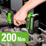 Гайковерт ударный акк. Greenworks G24IW200, 24V,б/щет, 3/8'', 200Нм, 1х4Ач,ЗУ,коробка