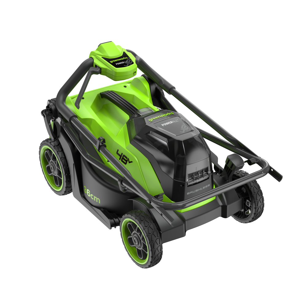 Аккумуляторная газонокосилка Greenworks GD24X2LM361k16, 2х24v (48v), нож 36 см, (1.4 кВт, 1.9 л.с.), в комплекте с двумя АКБ 8 А·ч и двойное ЗУ