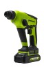 Перфоратор Greenworks GD24SDS1k2, 24v, 1,2 Дж, в комплекте с АКБ 2 А·ч и ЗУ (аккумуляторный)