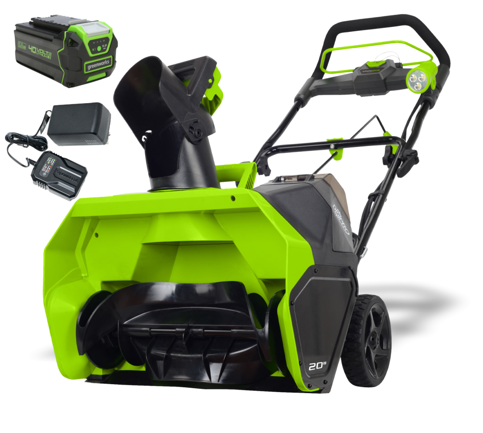 Снегоуборщик Greenworks GD40STk8, 40v, 51 см, 1.5 кВт, 2 л.с, в комплекте АКБ 8 А·ч и ЗУ 2А (аккумуляторный)