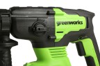Перфоратор Greenworks GD24SDS2k4, 24v, 2 Дж, в комплекте с АКБ 4 А·ч и ЗУ (аккумуляторный, сумка)