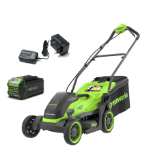 Аккумуляторная газонокосилка Greenworks GD40LM361k5, 40v, нож 36 см, (1120 Вт, 1.5 л.с.), в комплекте с АКБ 5 А·ч и ЗУ