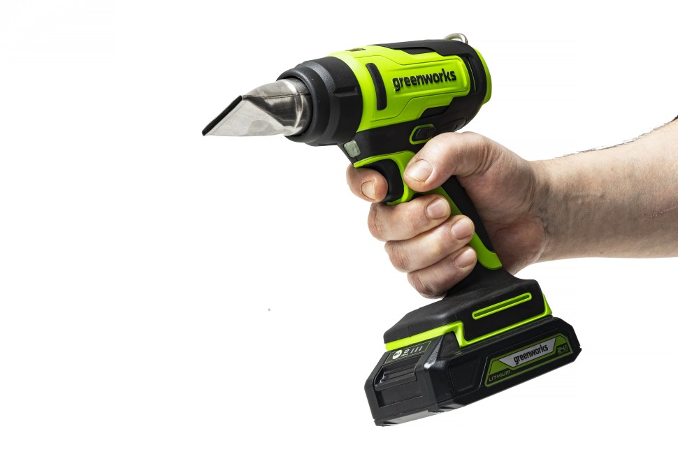 Аккумуляторный строительный термофен Greenworks G24HG, 24v, 550°С, 200 л/мин, без АКБ и ЗУ