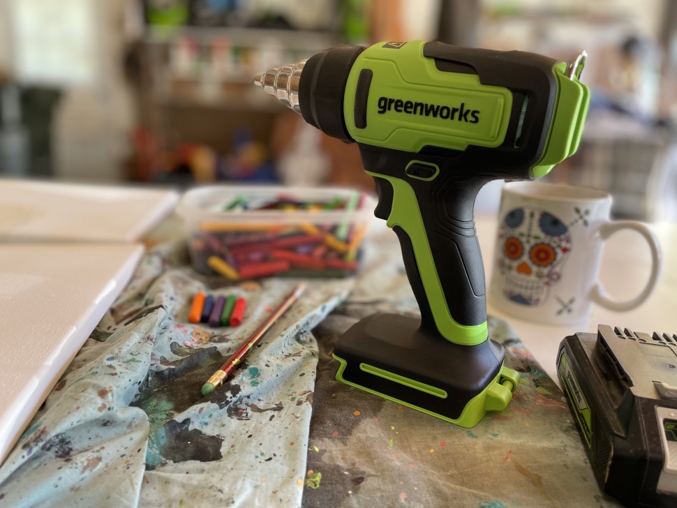 Аккумуляторный строительный термофен Greenworks G24HG, 24v, 550°С, 200 л/мин, без АКБ и ЗУ