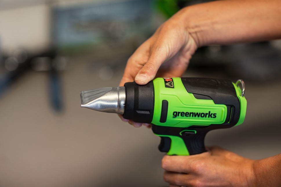 Аккумуляторный строительный термофен Greenworks G24HG, 24v, 550°С, 200 л/мин, без АКБ и ЗУ