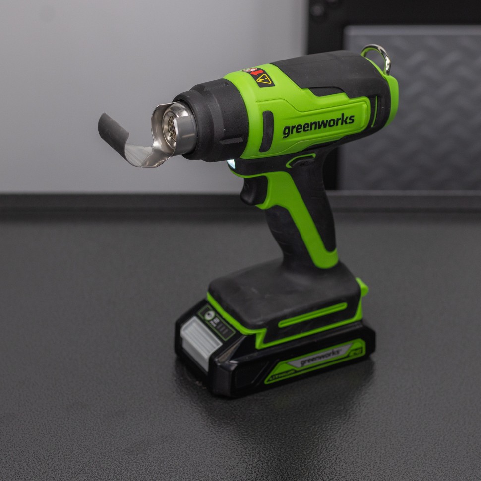 Аккумуляторный строительный термофен Greenworks G24HG, 24v, 550°С, 200 л/мин, без АКБ и ЗУ