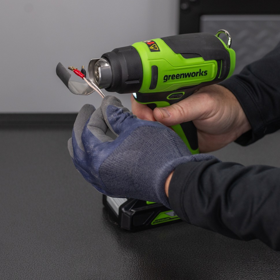 Аккумуляторный строительный термофен Greenworks G24HG, 24v, 550°С, 200 л/мин, без АКБ и ЗУ
