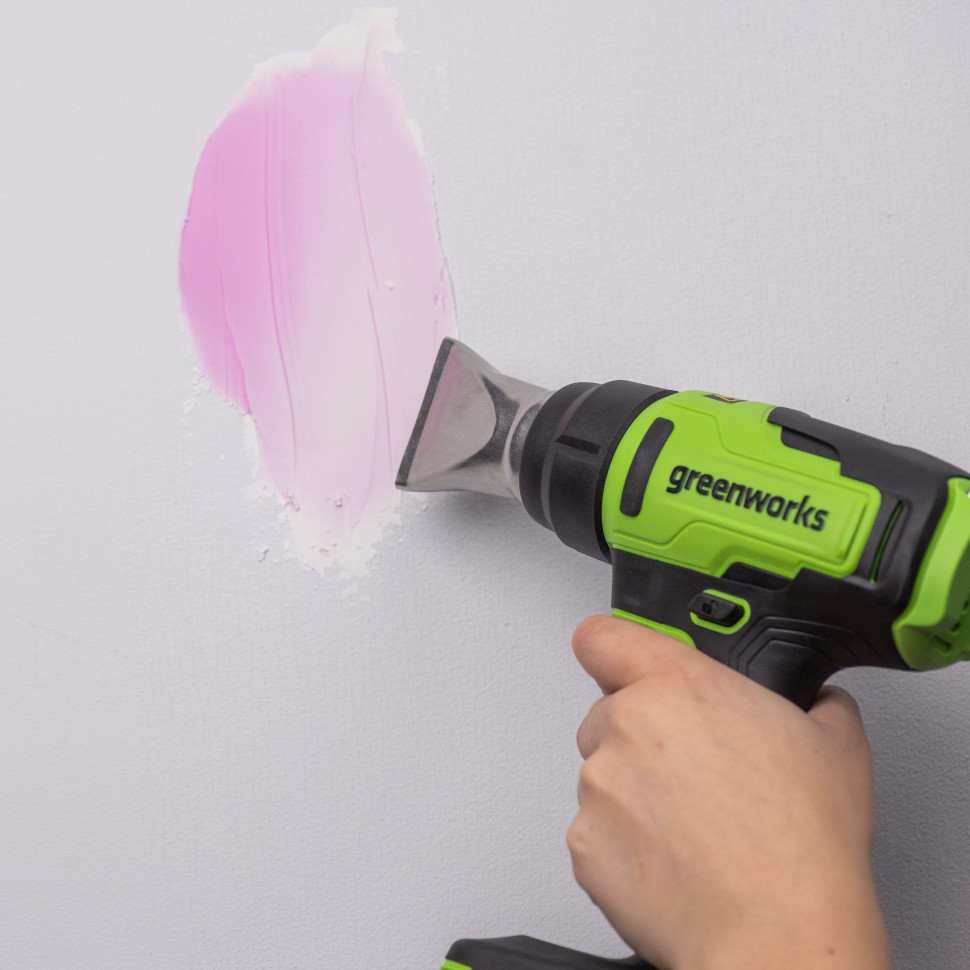 Аккумуляторный строительный термофен Greenworks G24HG, 24v, 550°С, 200 л/мин, без АКБ и ЗУ