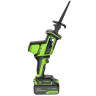 Пила сабельная акк. Greenworks GPT-CRS-25, 24V, б/щет, 0-3000/мин, рез 80 мм дер., LED, 1х4Ач,ЗУ,коробка