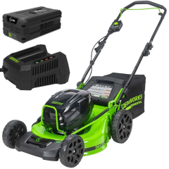 Газонокосилка Greenworks GC82HPLM51k5, 82v, 51 см, в комплекте с АКБ 5 А·ч и ЗУ 8A (аккумуляторная)