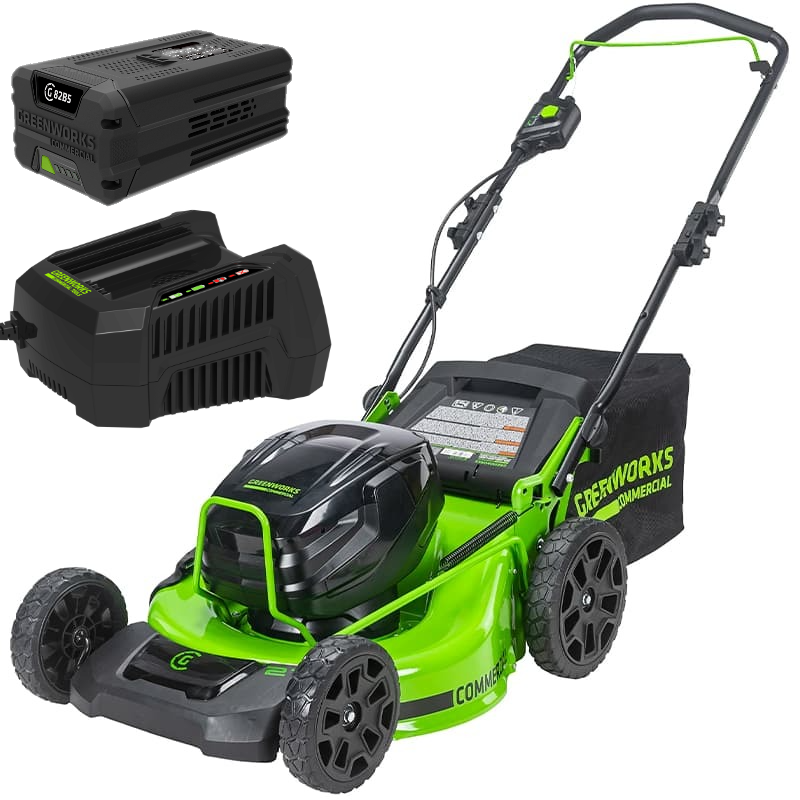 Газонокосилка Greenworks GC82HPLM51k5, 82v, 51 см, в комплекте с АКБ 5 А·ч и ЗУ 8A (аккумуляторная)