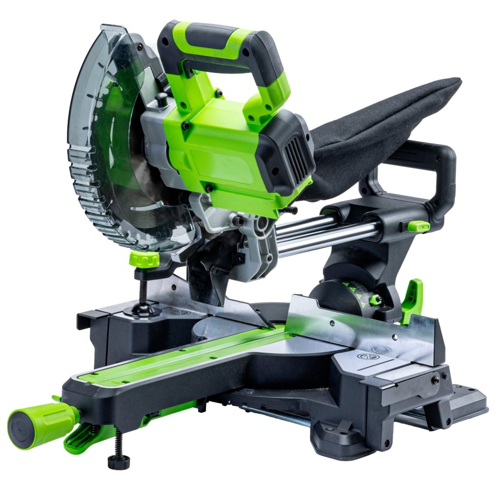 Торцовочная пила акк. Greenworks GD24MS216, 24V, б/щ, 4800 об/мин, 216x30мм,рез 65х310мм,c 1х8Ач и ЗУ(1501707UH)
