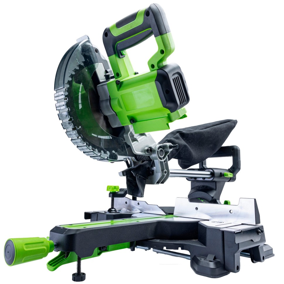 Торцовочная пила акк. Greenworks GD24MS216, 24V, б/щ, 4800 об/мин, 216x30мм,рез 65х310мм,c 1х8Ач и ЗУ(1501707UH)