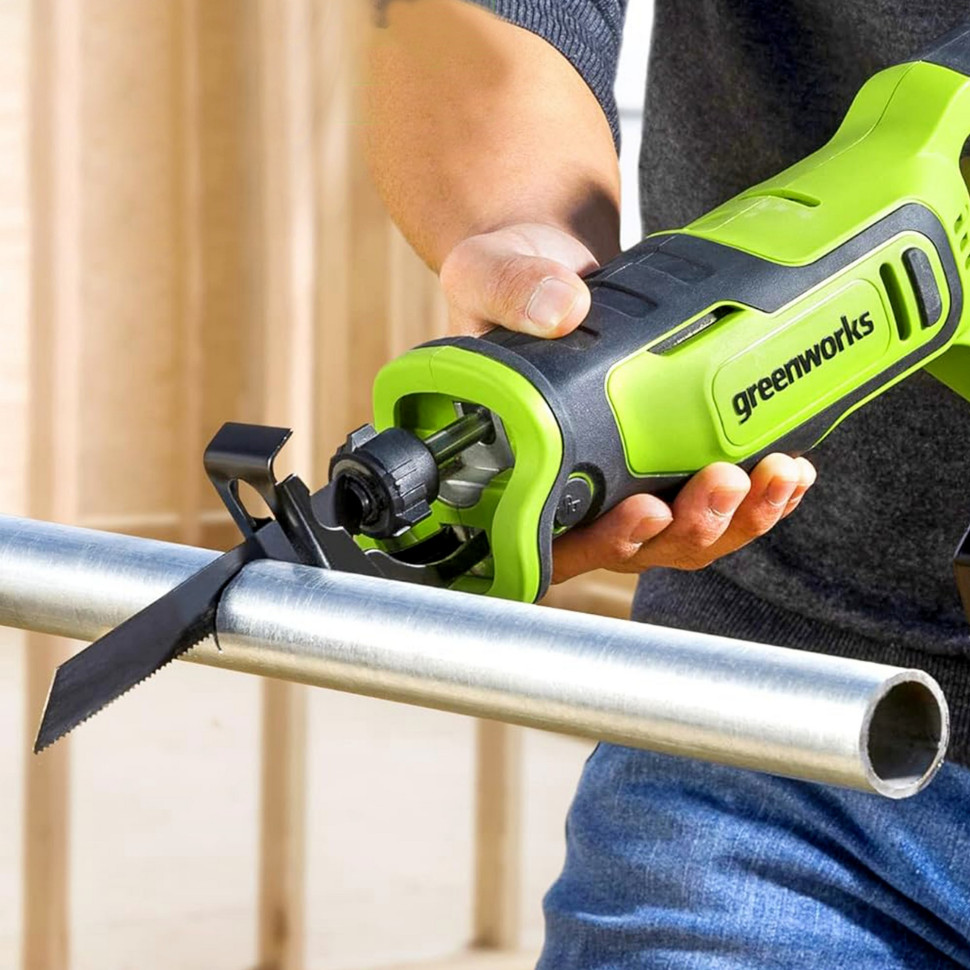 Пила сабельная акк. Greenworks GPT-BLRS-1, 24V, б/щет, 0-3000/мин, рез 115 мм дер.,1х4Ач,ЗУ,коробка