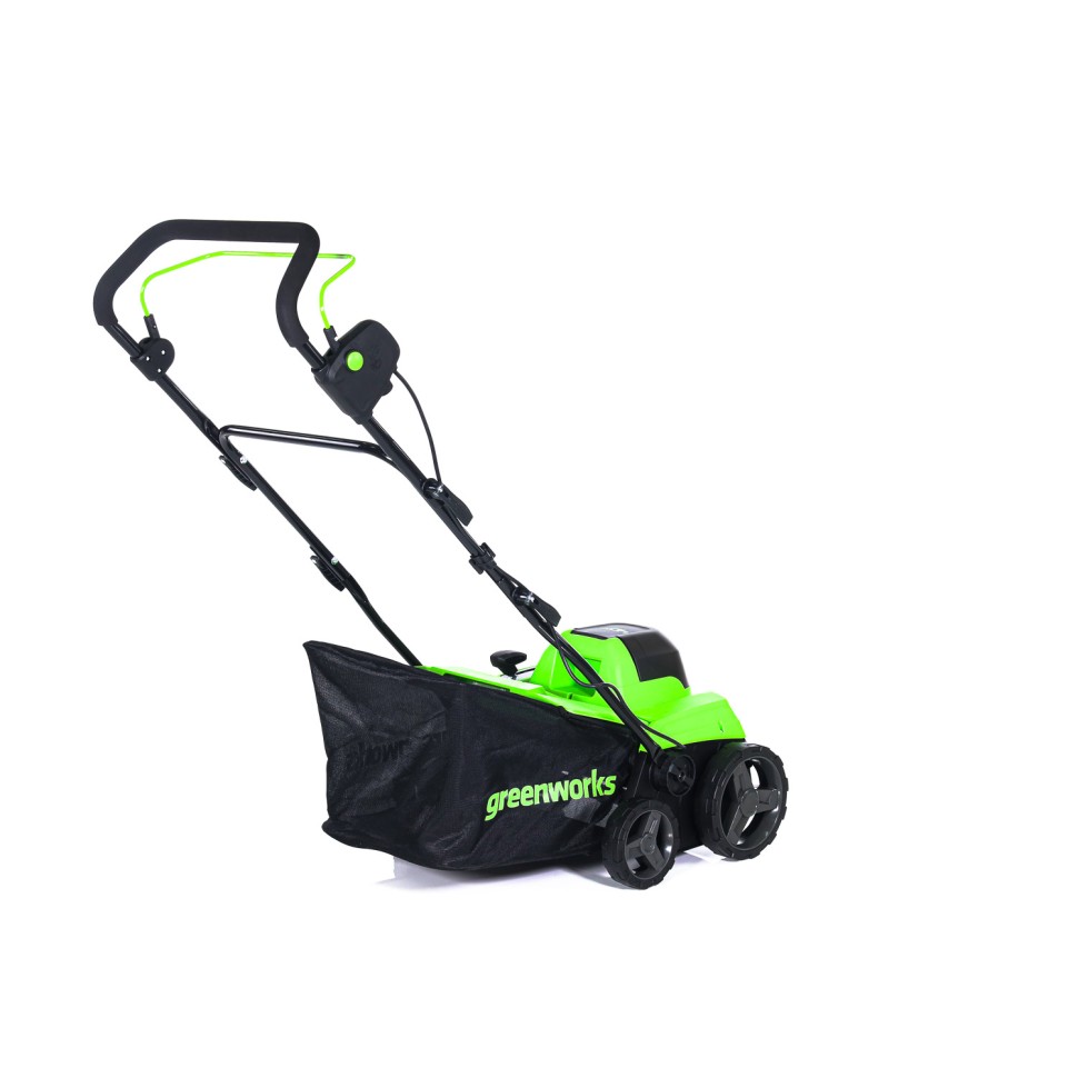 Аэратор скарификатор Greenworks GD40SC38IIk5, 40v, 38 см, в комплекте с АКБ 5 А·ч и ЗУ 2А (аккумуляторный)