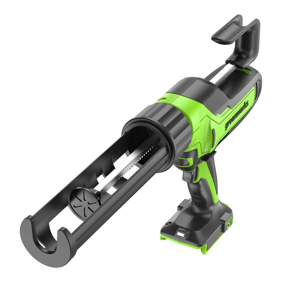 Аккумуляторный пистолет для герметиков Greenworks G24CAUk2, 24v, макс 310 мл, 1400–2900Н, 1-10 мм/с, c 1хАКБ 2Ач и ЗУ