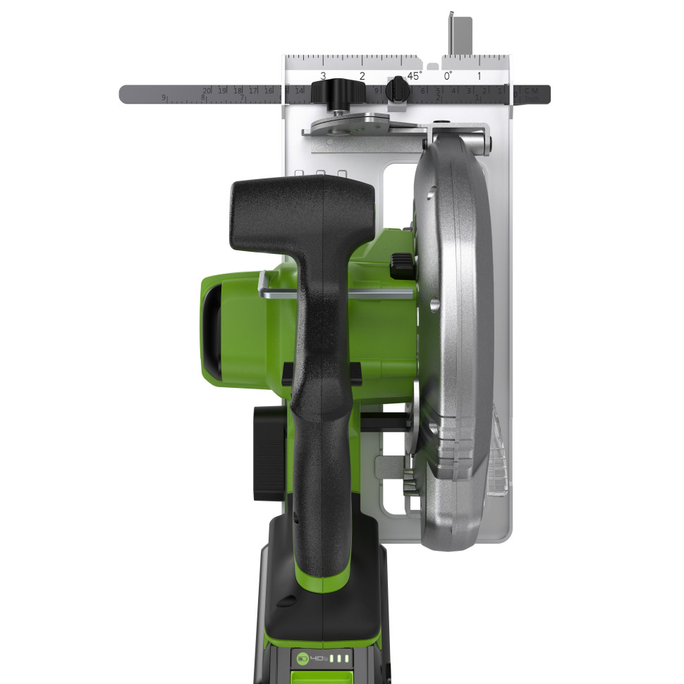 Дисковая пила акк. Greenworks GD24CS, 24V,б/щет,185х20мм, 4500 об/мин, рез 63мм,1х4Ач,ЗУ,коробка
