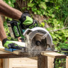 Дисковая пила акк. Greenworks GD24CS, 24V,б/щет,185х20мм, 4500 об/мин, рез 63мм,1х4Ач,ЗУ,коробка