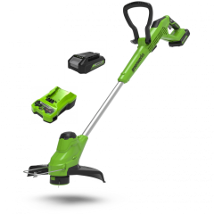 Аккумуляторный триммер Greenworks G24LT28K2, 24v, (2107107UA), 28 см, АКБ 2 А·ч и ЗУ
